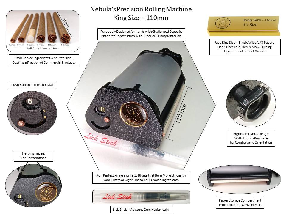 King Size - Nebula Rolling Machine for Cigar, Blunt, Joint, Cigarette